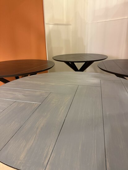 Ronde tafel | 130cm | Massief eikenhouten toplaag | Meeneemprijs 295,-