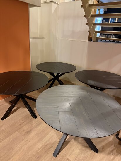 Ronde tafel | 130cm | Massief eikenhouten toplaag | Meeneemprijs 295,-