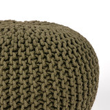 Poef Knitted - Army green - Katoen - L_