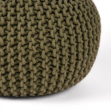 Poef Knitted - Army green - Katoen - L_