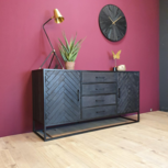 Dressoir New York - Zwart - Metaal - 165 cm Dressoir New York - Zwart - Metaal - 165 cm
