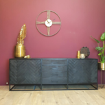 Dressoir New York - Zwart - Metaal - 210 cm Dressoir New York - Zwart - Metaal - 210 cm