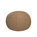 Poef Knitted - Beige - Katoen - M Poef Knitted - Beige - Katoen - M