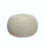 Poef Knitted - Naturel - Katoen - M Poef Knitted - Naturel - Katoen - M