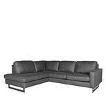 Hoekbank Arezzo - Antraciet - Microfiber - Ottomane + 2,5-Zits Hoekbank Arezzo - Antraciet - Microfiber - Ottomane + 2,5-Zits