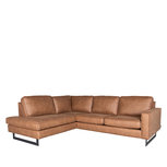 Hoekbank Arezzo - Cognac - Microfiber - Ottomane + 2,5-Zits Hoekbank Arezzo - Cognac - Microfiber - Ottomane + 2,5-Zits