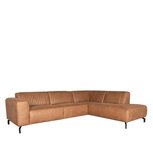 Hoekbank Trento - Cognac - Microfiber - 2,5-Zits + Ottomane Hoekbank Trento - Cognac - Microfiber - 2,5-Zits + Ottomane