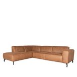 Hoekbank Trento - Cognac - Microfiber - Ottomane + 2,5-Zits Hoekbank Trento - Cognac - Microfiber - Ottomane + 2,5-Zits