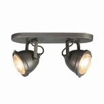 Spot Moto - Burned Steel - Metaal - 2 Lichts Spot Moto - Burned Steel - Metaal - 2 Lichts
