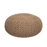 Poef Knitted - Beige - Katoen - L Poef Knitted - Beige - Katoen - L