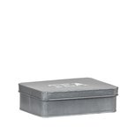 Theedoos 27x19x8 cm - Grijs - Metaal Theedoos 27x19x8 cm - Grijs - Metaal