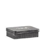 Theedoos 27x19x8 cm - Zwart - Metaal Theedoos 27x19x8 cm - Zwart - Metaal