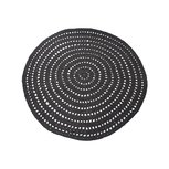Vloerkleed Knitted - Zwart - Katoen - 150x150 cm Vloerkleed Knitted - Zwart - Katoen - 150x150 cm