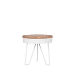 Bijzettafel Saran - Wit - Metaal - Rond - 44 cm Bijzettafel Saran - Wit - Metaal - Rond - 44 cm