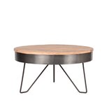 Salontafel Saran - Antiek grijs - Metaal - Rond - 80 cm Salontafel Saran - Antiek grijs - Metaal - Rond - 80 cm