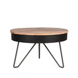 Salontafel Saria - Zwart - Mangohout - Rond - 80 cm Salontafel Saria - Zwart - Mangohout - Rond - 80 cm