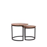 Salontafel Set Duo - Rough - Hout Salontafel Set Duo - Rough - Hout