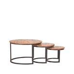 Salontafel Set Triplet - Rough - Mangohout Salontafel Set Triplet - Rough - Mangohout