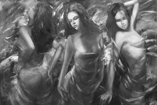 Female figures handmade paint Female figures handmade paint