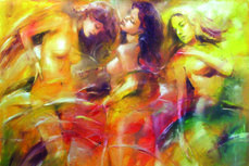 Female figures handmade paint Female figures handmade paint