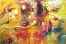 Female figures handmade paint Female figures handmade paint