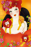 Beautiful woman with Lion Beautiful woman with Lion