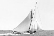 Cutter sailing on the ocean Cutter sailing on the ocean