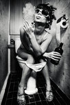 Girl on toilet with cigarette Girl on toilet with cigarette