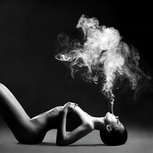 Fashion art photo smokes lady Fashion art photo smokes lady