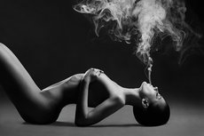 Fashion art photo smokes lady Fashion art photo smokes lady