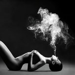 Fashion art photo smokes lady Fashion art photo smokes lady