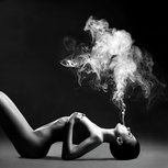Fashion art photo smokes lady Fashion art photo smokes lady