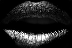 Closeup view of sexual lips Closeup view of sexual lips