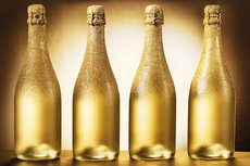 Four elegant unlabeled bottles Four elegant unlabeled bottles