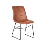 Eetkamerstoel Slim - Cognac - Microfiber Eetkamerstoel Slim - Cognac - Microfiber