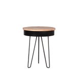 LABEL51 Bijzettafel Saria - Zwart - Mangohout - Rond - 44 cm LABEL51 Bijzettafel Saria - Zwart - Mangohout - Rond - 44 cm