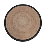 LABEL51 Vloerkleed Jute - Zwart - Jute - 180x180 cm LABEL51 Vloerkleed Jute - Zwart - Jute - 180x180 cm