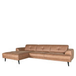 LABEL51 Bank Salerno - Cognac - Microfiber - Chaise Longue + 2,5-Zits LABEL51 Bank Salerno - Cognac - Microfiber - Chaise Longue + 2,5-Zits