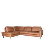 LABEL51 Hoekbank Genua - Cognac - Microfiber - Ottomane + 2,5-Zits LABEL51 Hoekbank Genua - Cognac - Microfiber - Ottomane + 2,5-Zits