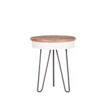 LABEL51 Bijzettafel Saria - Wit - Mangohout - Rond - 44 cm Bijzettafels LABEL51 Bijzettafel Saria - Wit - Mangohout - Rond - 44 cm Bijzettafels