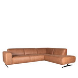 LABEL51 Hoekbank Modena - Cognac - Microfiber - 2,5-Zits + Ottomane Hoekbanken LABEL51 Hoekbank Modena - Cognac - Microfiber - 2,5-Zits + Ottomane Hoekbanken