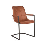 LABEL51 Eetkamerstoel Boyd - Cognac - Microfiber Eetkamerstoelen LABEL51 Eetkamerstoel Boyd - Cognac - Microfiber Eetkamerstoelen