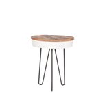 Berghuis Bijzettafel Saria - Wit - Mangohout - Rond - 44 cm Berghuis Bijzettafel Saria - Wit - Mangohout - Rond - 44 cm