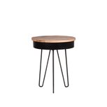 Berghuis Bijzettafel Saria - Zwart - Mangohout - Rond - 44 cm Berghuis Bijzettafel Saria - Zwart - Mangohout - Rond - 44 cm